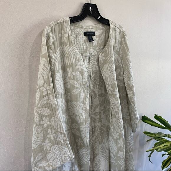 Tahari | Linen Blend Open Front Cardigan - Picture 9 of 9